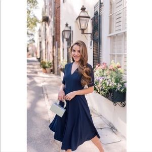 NWT Gal Meets Glam Edith Navy Blue Dress